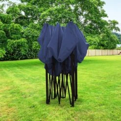 LifeGoods Partytent - 3x3 M - Easy Up - Opvouwbaar - Waterdicht - Draagtas Met Wieltjes - Donkerblauw -Buitentuinwinkel 1200x1200 2495