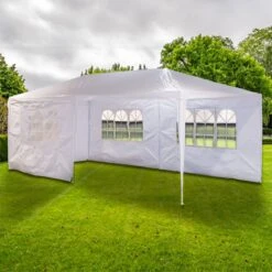 MaxxGarden Partytent - Paviljoen - 300 X 600 X 250 Cm - Met Zijwanden - Waterdicht Pro - 32mm Buizen – Wit -Buitentuinwinkel 1200x1200 2528