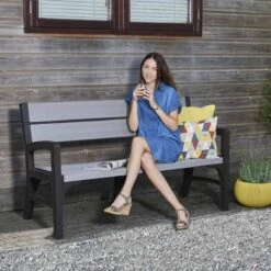 Keter Montero Tuinbank - 3-personen - 150x62,5x89cm – Grafiet -Buitentuinwinkel 1200x1200 2577