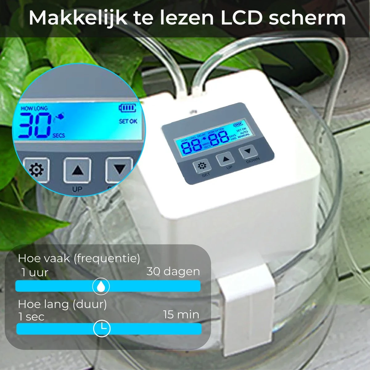 Automatisch Bewateringssysteem Voor Kamerplanten Met Pomp – Waterdruppelaar – Watergeefsysteem– Planten Watergever 4 Automatisch Bewateringssysteem Voor Kamerplanten Met Pomp – Waterdruppelaar – Watergeefsysteem– Planten Watergever - Afbeelding 2