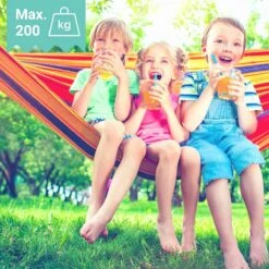 Dubbele Hangmat Rood Met Spreidstok - 1 Of 2 Persoons - Lig Oppervlak 190x150cm - Lengte 260cm -Buitentuinwinkel 1200x1200 2581