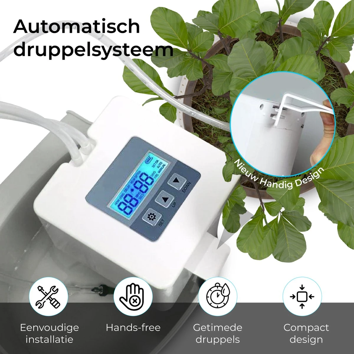 Automatisch Bewateringssysteem Voor Kamerplanten Met Pomp – Waterdruppelaar – Watergeefsysteem– Planten Watergever 7 Automatisch Bewateringssysteem Voor Kamerplanten Met Pomp – Waterdruppelaar – Watergeefsysteem– Planten Watergever - Afbeelding 5