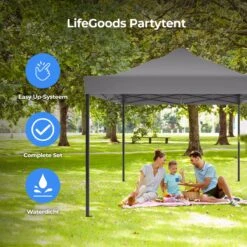 LifeGoods Partytent - 3x4.5 M - Zijwanden - Easy Up - Opvouwbaar - Waterdicht - Draagtas Met Wieltjes - Donkergrijs -Buitentuinwinkel 1200x1200 2596