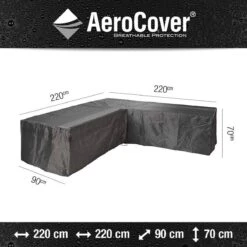 AeroCover Loungesethoes 220x220x90xH70 Cm - Antraciet -Buitentuinwinkel 1200x1200 2648