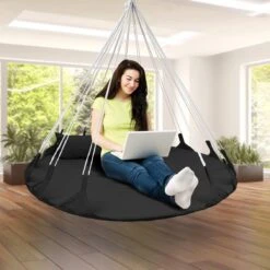 Hangnest Voor Binnen & Buiten. Met Groot En Dik Kussen Voor Volwassenen & Kinderen. Belastbaar Tot 125 Kg. VITA5 (Zwart) -Buitentuinwinkel 1200x1200 2665