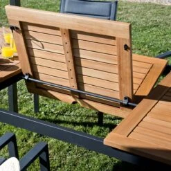 NATERIAL - Uitschuifbare Tuintafel ORIS - Uitschuifbare Tafel Voor 6 Tot 8 Personen - 180-240x100 Cm - Aluminium - Hout Eucalyptus -Buitentuinwinkel 1200x1200 2688