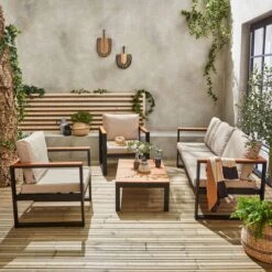 Loungeset 5 Plaatsen Van Aluminium En Eucalyptus – NAZCA – Antraciet Structuur, Lichtgrijs Kussens 17 Loungeset 5 Plaatsen Van Aluminium En Eucalyptus – NAZCA – Antraciet Structuur, Lichtgrijs Kussens -Buitentuinwinkel 1200x1200 2699