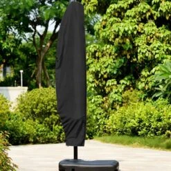 Merkloos Parasolhoes Met Rits En Trekkoord – Beschermhoes Voor Zweefparasol & Staande Parasol – Waterdicht Afdekhoes – Hoes Voor Hangparasol – Inclusief Opberghoes – Zwart - 205 Cm -Buitentuinwinkel 1200x1200 2705