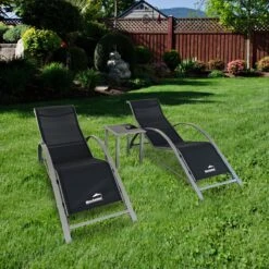 MaxxGarden Ligbed Set - 2 Stuks Zwart - Met Tafel - Sun Loungers - Loungebed -Buitentuinwinkel 1200x1200 2713