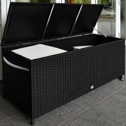 Casaria Wicker Opbergbox - Waterdicht 121,5cm Met Wielen - Grijs -Buitentuinwinkel 1200x1200 2733