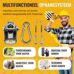 Itstrong® Plafondhaak Ophangsysteem Voor Binnen & Buiten – Ophanghaak Voor Bokszak – Schommel – Schommelstoel – Hangstoel - RVS -Buitentuinwinkel 1200x1200 2768