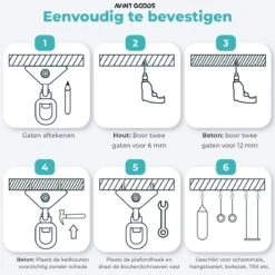AVINT GOODS RVS Ophangsysteem Plafondhaak Bokszak – Schroefhaak & Ophanghaak Hangstoel – Muurhaak Binnen & Buiten - 550KG 19 AVINT GOODS RVS Ophangsysteem Plafondhaak Bokszak – Schroefhaak & Ophanghaak Hangstoel – Muurhaak Binnen & Buiten - 550KG -Buitentuinwinkel 1200x1200 2776