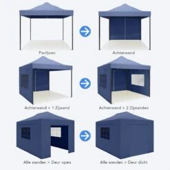 LifeGoods Partytent - 3x4.5 M - Zijwanden - Easy Up - Opvouwbaar - Waterdicht - Draagtas Met Wieltjes - Donkerblauw 19 LifeGoods Partytent - 3x4.5 M - Zijwanden - Easy Up - Opvouwbaar - Waterdicht - Draagtas Met Wieltjes - Donkerblauw -Buitentuinwinkel 1200x1200 2902
