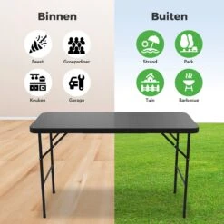 LifeGoods Klaptafel - Inklapbaar - 120 Cm - 4 Personen - Zwart -Buitentuinwinkel 1200x1200 2910