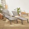 ELSA - Set Van 2 Ligstoelen Van Aluminium En Textileen, Ligbed Multipositioneel Met Wieltjes, Kleur Antraciet/donkergrijs -Buitentuinwinkel 1200x1200 2942
