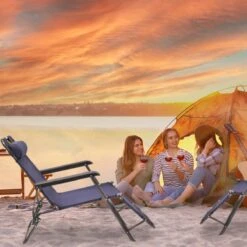 Relaxdays Ligstoel Inklapbaar - Ligbed Met Hoofdsteun - Strandstoel Verstelbaar - Camping - Donkerblauwe -Buitentuinwinkel 1200x1200 2946