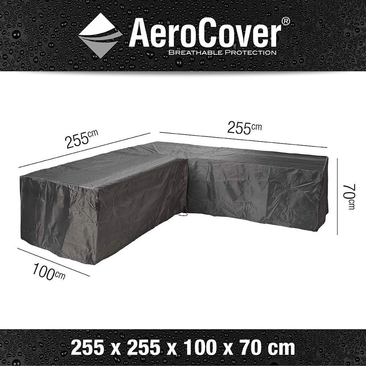 Aerocover Loungesethoes - L-vorm - L 255 X L 255 X B 100 X H 70 Cm 3 Aerocover Loungesethoes - L-vorm - L 255 X L 255 X B 100 X H 70 Cm
