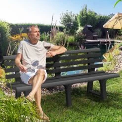 Casaria Tuinbank Orchidea – Kunststof/240kg Belastbaar – Antraciet -Buitentuinwinkel 1200x1200 2990