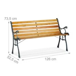 Relaxdays Tuinbank - Gietijzer - Parkbank - Tweezitter - Balkon & Terras - Houten Bank -Buitentuinwinkel 1200x1200 3035