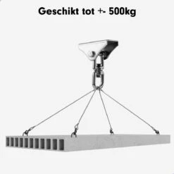 Luxe Ophangsysteem - 180° Schommelen, 360° Roteerbaar - Plafondhaak - Ophanghaak - Hangstoel Buiten - Hangstoel Binnen – Schommelstoel - Schommel - Bokszakken - RVS - Nederlandse Handleiding - -Buitentuinwinkel 1200x1200 3057