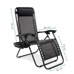 LifeGoods Opvouwbare Tuinstoelen - Verstelbaar Zonnescherm - 2 Stuks - 30°-90° Verstelbaar - Metaal - Zwart -Buitentuinwinkel 1200x1200 3069