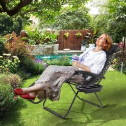 LifeGoods Opvouwbare Tuinstoelen - Verstelbaar Zonnescherm - 2 Stuks - 30°-90° Verstelbaar - Metaal - Zwart -Buitentuinwinkel 1200x1200 3075