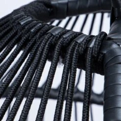 Merkloos Hangstoel Norway - Zwart Wicker & Touw Luxe Egg Hangstoel Met Dikke Antraciete Kussens Met Frame - Inklapbare Basket -Buitentuinwinkel 1200x1200 3096