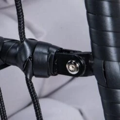 Merkloos Hangstoel Norway - Zwart Wicker & Touw Luxe Egg Hangstoel Met Dikke Antraciete Kussens Met Frame - Inklapbare Basket -Buitentuinwinkel 1200x1200 3098