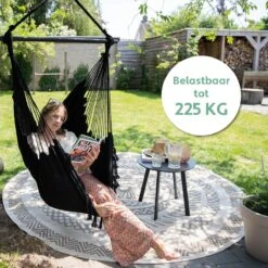 Vita5 XXL Hangstoel - Binnen&Buiten Hangnest - Incl. 2 Kussens En Boekenvak - Volwassenen&Kinderen - Hangmatstoel Tot 225kg - Zwart 17 Vita5 XXL Hangstoel - Binnen&Buiten Hangnest - Incl. 2 Kussens En Boekenvak - Volwassenen&Kinderen - Hangmatstoel Tot 225kg - Zwart -Buitentuinwinkel 1200x1200 3107