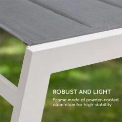 Blumfeldt Renazzo Lounge Ligstoel - Ligbed Voor De Tuin - Aluminium Tuinstoel - 6 Standen - Waterafstotend - Bekleding Van 70 % Pvc En 30 % Polyetheen - Grijs -Buitentuinwinkel 1200x1200 3117