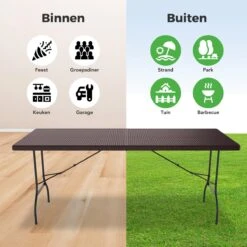 LifeGoods Klaptafel - Inklapbaar - 180 Cm - 6 Tot 8 Personen - Bruin -Buitentuinwinkel 1200x1200 3188