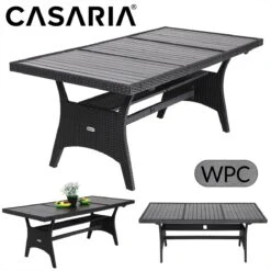 Casaria Polyrattan Tuintafel - WPC Tafelblad 190x90x74 Cm – Zwart 17 Casaria Polyrattan Tuintafel - WPC Tafelblad 190x90x74 Cm – Zwart -Buitentuinwinkel 1200x1200 3199