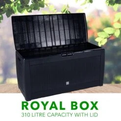 Opbergbox 310L UV-Bestendig Weerbestendig Wielen Tuinbox Rotan-look Antraciet -Buitentuinwinkel 1200x1200 3207