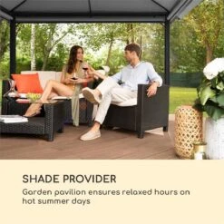 Blumfeldt Grandezza Cortina Tuinpaviljoen , 6 X6 Cm Stalen Frame Met Poedercoating , Overdekt Oppervlak Van 3 X 4 Meter , Polyester -Buitentuinwinkel 1200x1200 3238