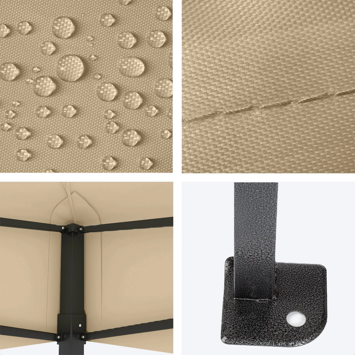 LifeGoods Partytent - 3x4.5 M - Zijwanden - Easy Up - Opvouwbaar - Waterdicht - Draagtas Met Wieltjes - Beige 8 LifeGoods Partytent - 3x4.5 M - Zijwanden - Easy Up - Opvouwbaar - Waterdicht - Draagtas Met Wieltjes - Beige - Afbeelding 6