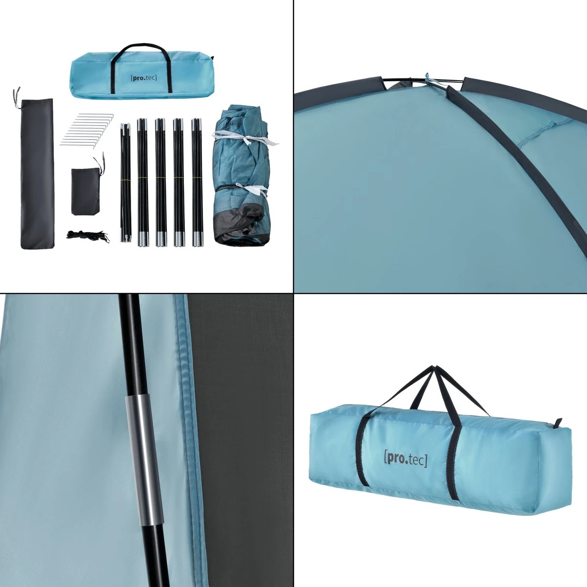 Pro-Tec Paviljoen Grästorp Met LED-verlichting 345x345x247 Cm Lichtblauw 5 Pro-Tec Paviljoen Grästorp Met LED-verlichting 345x345x247 Cm Lichtblauw - Afbeelding 3