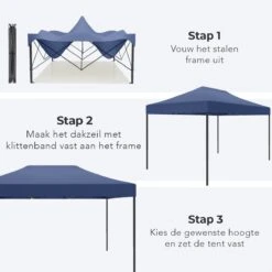 LifeGoods Partytent - 3x4.5 M - Easy Up - Opvouwbaar - Waterdicht - Draagtas Met Wieltjes - Donkerblauw -Buitentuinwinkel 1200x1200 3310
