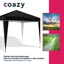 Coazy Waterdichte Partytent 3x3 Meter Opvouwbaar - Paviljoen - Easy Up - Pop-up Tent Met Haringen, Touw En Anti Slip Poten - Waterdicht - Partytenten Weerbestendig -Buitentuinwinkel 1200x1200 3314