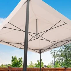 LifeGoods Partytent - 3x3 M - Easy Up - Opvouwbaar - Waterdicht - Draagtas Met Wieltjes - Beige -Buitentuinwinkel 1200x1200 3323