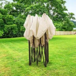 LifeGoods Partytent - 3x3 M - Easy Up - Opvouwbaar - Waterdicht - Draagtas Met Wieltjes - Beige -Buitentuinwinkel 1200x1200 3327