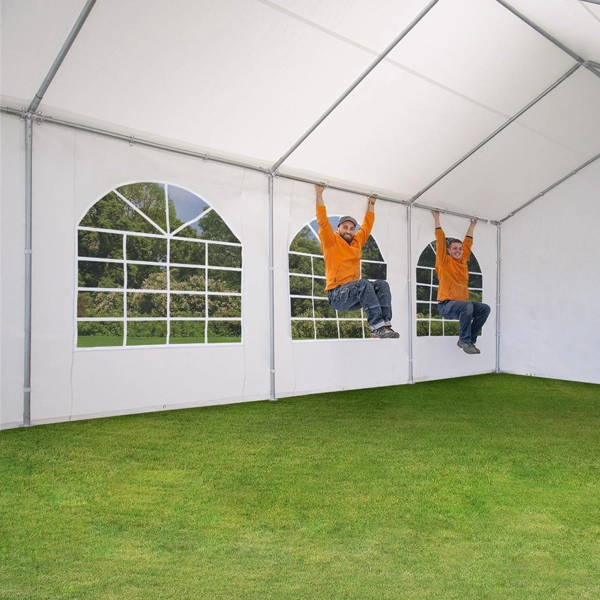Hoogwaardige Partytent 3x6 M Van 240 G/m² PE Zeil Tuintent Feesttent Waterdicht In Wit 5 Hoogwaardige Partytent 3x6 M Van 240 G/m² PE Zeil Tuintent Feesttent Waterdicht In Wit - Afbeelding 3
