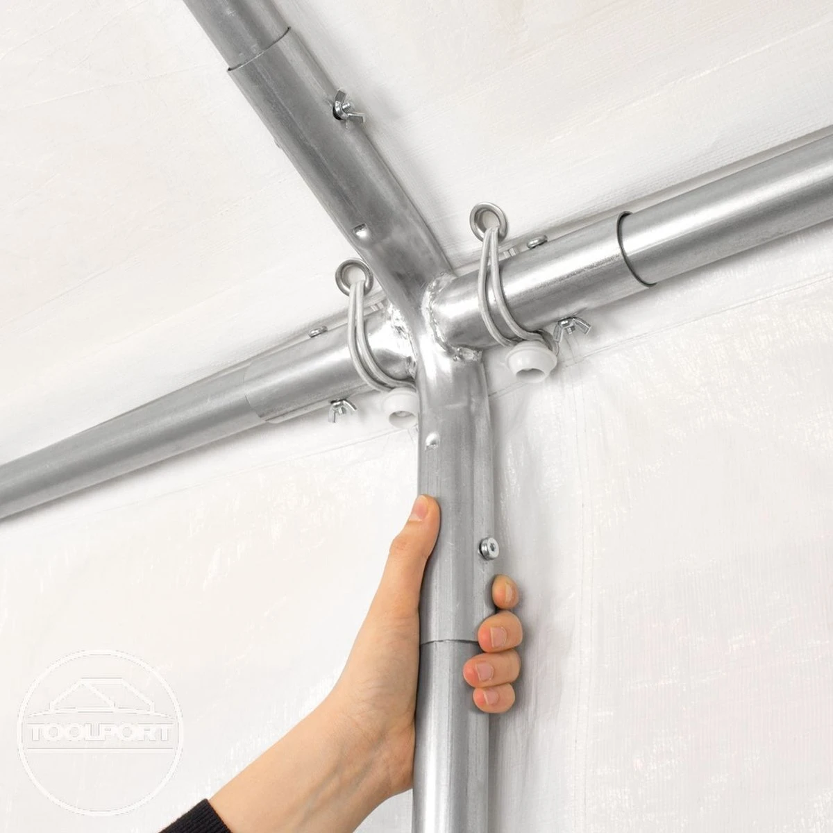 Hoogwaardige Partytent 3x6 M Van 240 G/m² PE Zeil Tuintent Feesttent Waterdicht In Wit 11 Hoogwaardige Partytent 3x6 M Van 240 G/m² PE Zeil Tuintent Feesttent Waterdicht In Wit - Afbeelding 9