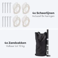 LifeGoods Partytent - 3x3 M - Zijwanden - Easy Up - Opvouwbaar - Waterdicht - Draagtas Met Wieltjes - Donkerblauw -Buitentuinwinkel 1200x1200 3346