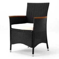 Deuba Polyrattan Tuinset Verona - 6 Stoelen + 1 Tafel Zwart -Buitentuinwinkel 1200x1200 3355
