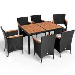 Deuba Polyrattan Tuinset Verona - 6 Stoelen + 1 Tafel Zwart -Buitentuinwinkel 1200x1200 3358