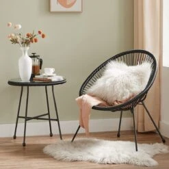 Songmics Balkonmeubilair, Tuinmeubelset, Set Van 3, Zitgroep, Terrasmeubilair, Glazen Tafelblad, 2 Stoelen, Voor Binnen En Buiten, Voor Patio, Tuin, Balkon, Buiten, Zwart GGF013B02 -Buitentuinwinkel 1200x1200 3374