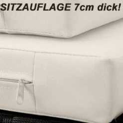 Casaria Polyrattan Zonne-Eiland Ø185cm – Incl. Kussens - Zwart Crème -Buitentuinwinkel 1200x1200 3411