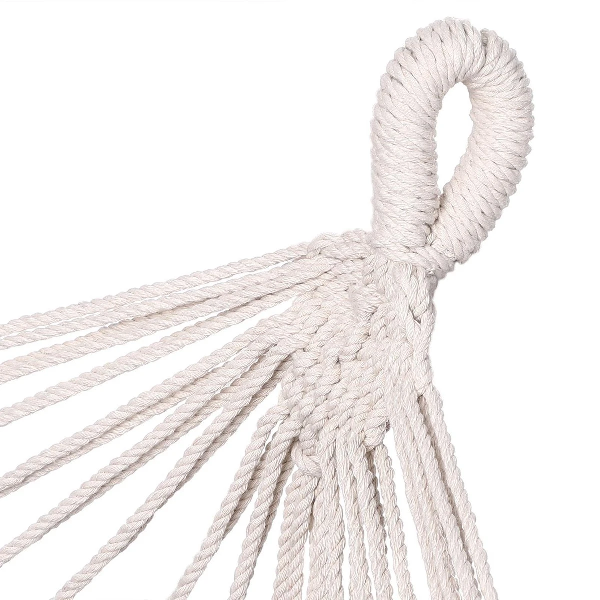 Detex Hangmat Met Franjes - 320x150cm – Belastbaar Tot 300kg Beige 6 Detex Hangmat Met Franjes - 320x150cm – Belastbaar Tot 300kg Beige - Afbeelding 4