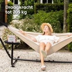 Vita5 Hangmat Met Standaard – 2 Persoons – Incl. Bekerhouder – 205kg Draaggewicht – Beige/Wit 20 Vita5 Hangmat Met Standaard – 2 Persoons – Incl. Bekerhouder – 205kg Draaggewicht – Beige/Wit -Buitentuinwinkel 1200x1200 3506