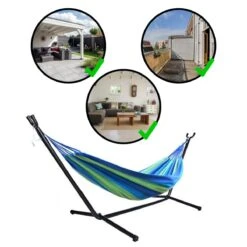 Hangmat Met Standaard En Opbergtas – 2 Persoons – Max. Draaggewicht 200Kg – Hangmatset – Hangmatten – Hang Mat Voor Binnen En Buiten – Hangmatstandaard – Hammock – Blauw / Groen 12 Hangmat Met Standaard En Opbergtas – 2 Persoons – Max. Draaggewicht 200Kg – Hangmatset – Hangmatten – Hang Mat Voor Binnen En Buiten – Hangmatstandaard – Hammock – Blauw / Groen -Buitentuinwinkel 1200x1200 3510